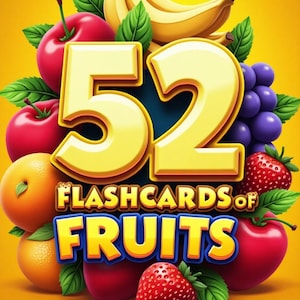 Flashcards de fruits de haute qualité (lot de 52 cartes)