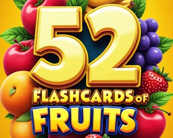 Printable Fruit Flashcards for Kids | Preschool & Kindergarten Healthy Food Vocabulary Flashcards (A4 pdf Download)