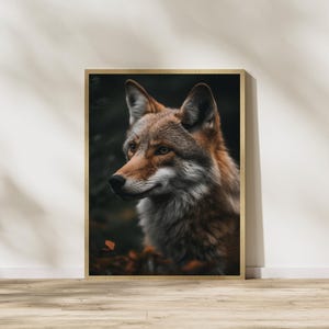 Wall Art Fox, Vintage Fox Wall Art, Antique Oil Painting, Moody Wall Art, Digital Download, Floral Art, Wall Art With Fox, Fox Art