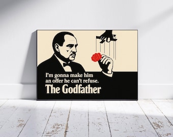 Minimalist Mafia Poster | Black and Red Digital Decorative Print | Vintage Wall Art Inspired by Classic Films | Digital Download