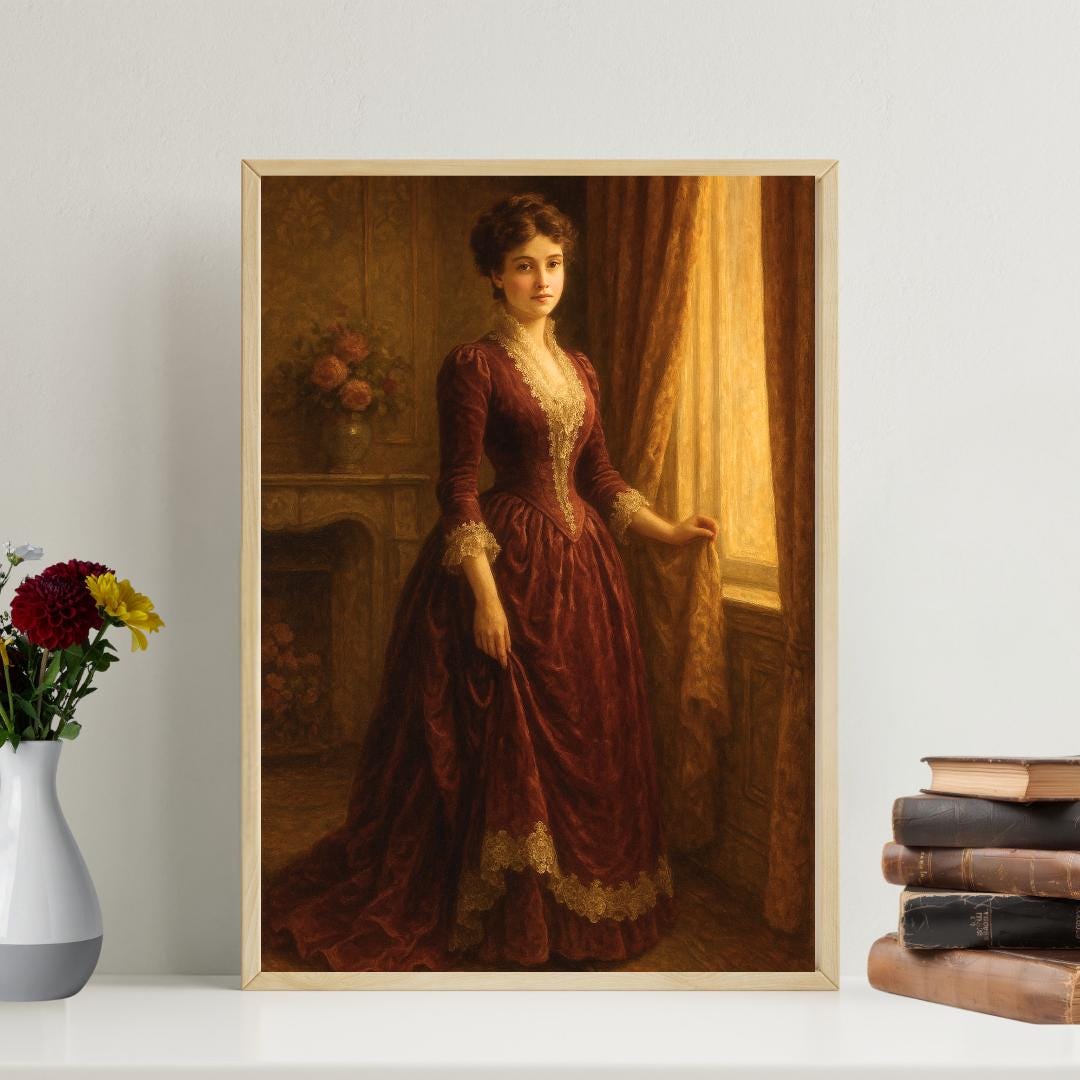 Victorian Lady Portrait: Vintage Oil Painting Style Artwork (digital ...