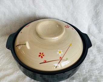 Olla de barro japonesa con tapa, 28 cm, 3000 ml, nueva en caja