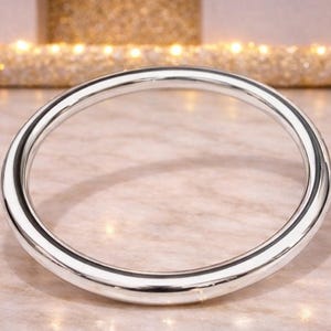 Heavy Solid Sterling Silver Chunky Bangle: Minimalist Unisex Design