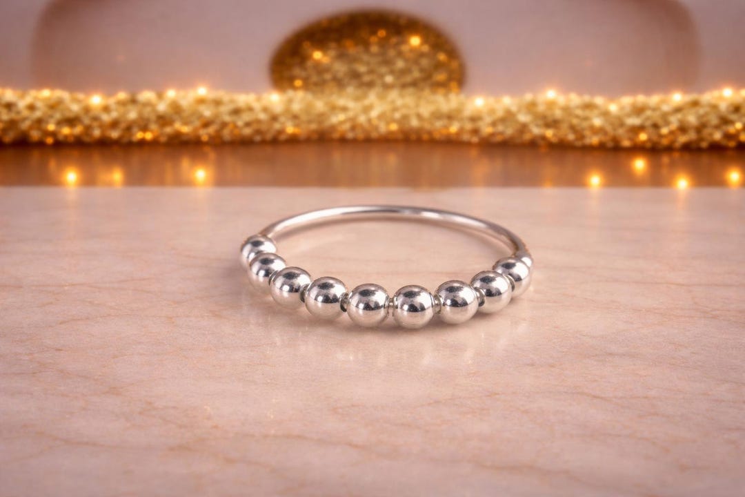 Silver Beaded Rings Handmade Sterling Silver Beaded Ring | Dainty Stackable Jewelry - Etsy