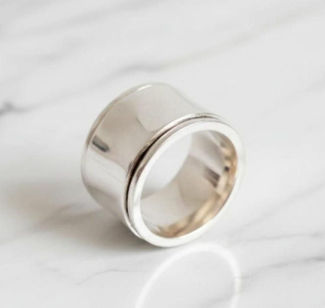 Handmade Sterling Silver Wide Band Ring: Minimalist Unisex Jewelry - Etsy