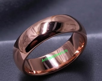 Handmade Solid Copper Wide Band Ring: Polished Comfort Fit