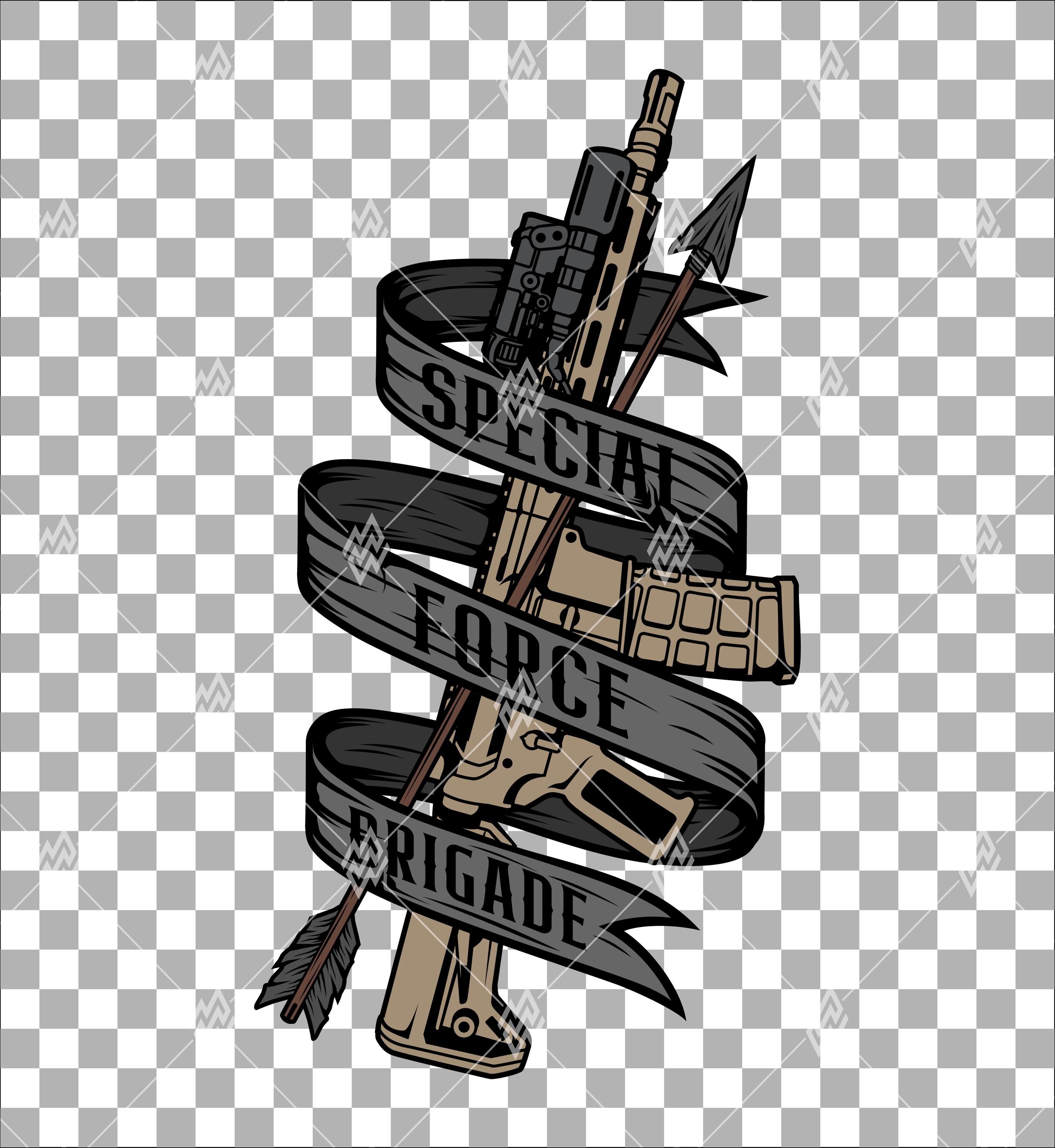 Military Rifle Design Vector SVG : Special Force Brigade (digital ...