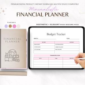 Financial Planner Printable | Budget Binder | Monthly Expense Tracker | Debt & Savings Tracker | Digital Download PDF