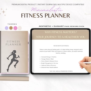 Fitness Planner Printable | Workout Tracker and Meal Planner | Health & Wellness Journal | Digital Download | Weight Loss Tracker PDF