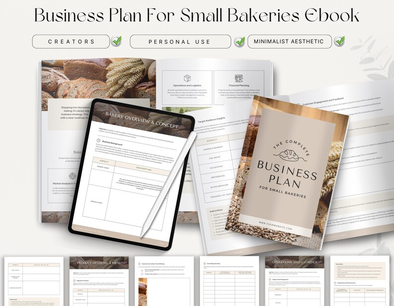 Small Bakery Business Plan, Bakery Startup Ebook, Business Guide for ...