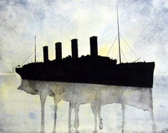 Titanic Watercolour Ships series, A4 Print