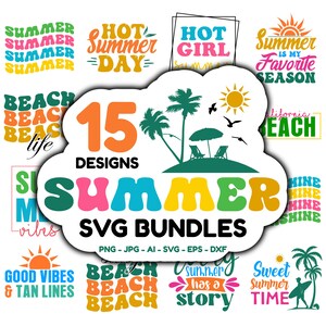 Summer SVG Bundle: Beach, Vacation & Coastal Quotes - Cricut Cut Files