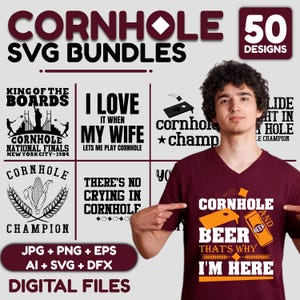 Funny Cornhole SVG Bundle: Bean Bag Toss Cut Files for Cricut & Silhouette (Digital Designs