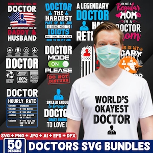 Doctor T-Shirt Design Bundle: Medical SVG & PNG Files (Commercial Use)