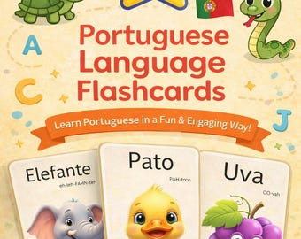 Tarjetas didácticas de portugués: Tarjetas Montessori (Descarga digital)