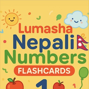 Tarjetas de números en nepalí: Escritura devanagari, guía de pronunciación (descarga digital, PDF)