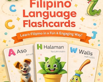 Filipino Language Flashcards: Montessori Learning Cards (Digital Download)