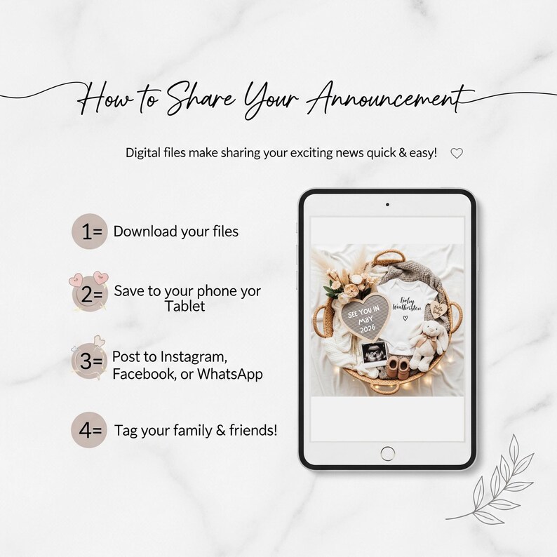 Editable Pregnancy Announcement Template | Digital Baby Reveal, Canva ...