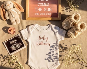 Baby Girl Pregnancy Announcement: Social Media Reveal (Digital), Here Comes The Sun