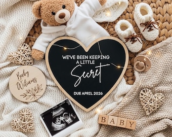 Boho Bear Pregnancy Announcement, Social Media Template (Digital)