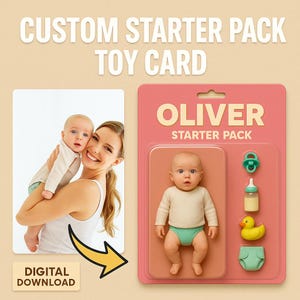 Pacchetto di giocattoli per neonati personalizzato • Regalo per neonati personalizzato da foto • Download digitale • Ricordo unico per baby shower