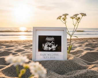 Beach Pregnancy Announcement | Editable Summer Baby Reveal (Digital)