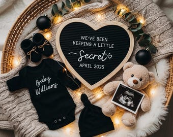Minimalist Baby Announcement, Editable Canva Template (Digital Download)