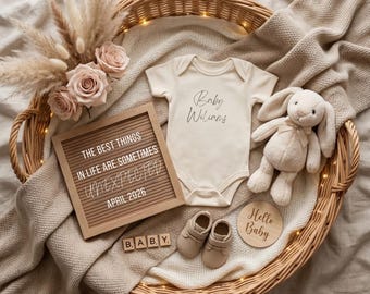 Unexpected Pregnancy Announcement Digital, Editable Baby Reveal Template, Surprise Gender Neutral Baby Announcement for Social Media 2026