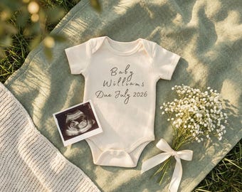 Summer Boho July Baby Announcement: Gender Neutral Social Media Reveal (Editable Canva Template Digital Download)