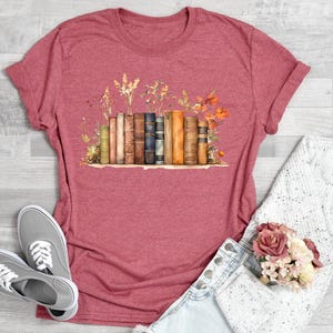 Floral Book Tshirt, reading fan tshirt, Bookworms book, flower book, Librarians tshirt,  Gift for Bookworms, gift for her, Book Club tshirt