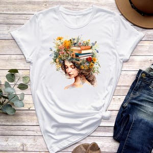 Wildflower Books Tshirt, Book Club tshirt, Librarians tshirt,  Gift for Bookworms, gift for her, flower book,reading fan shirt, gift for mom