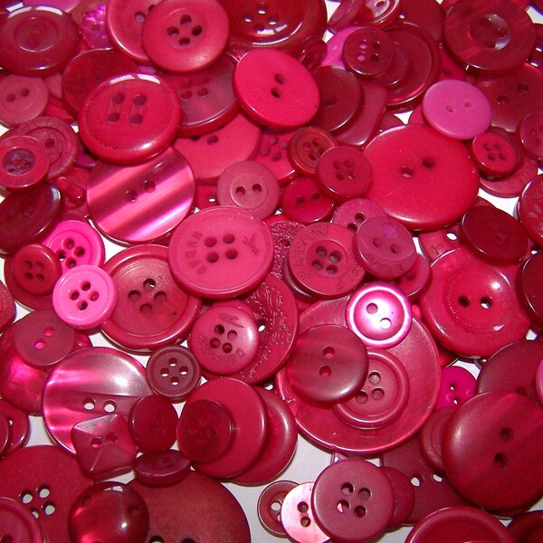 25 Bulk Pink Buttons Hot Pink Buttons New Pink Buttons Easter Buttons Valentine Buttons Bulk Button Lot Button Jewelry Pink Craft Buttons