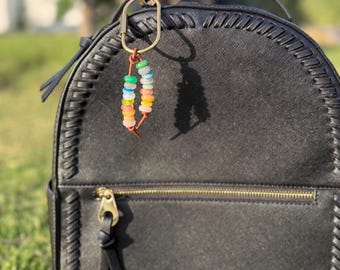 Rainbow Pop Bead Bag Charm