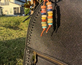 Rainbow Pop Bead Bag Charm