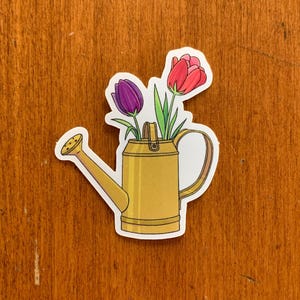Tulipas em um Regador - Adesivo de Vinil
