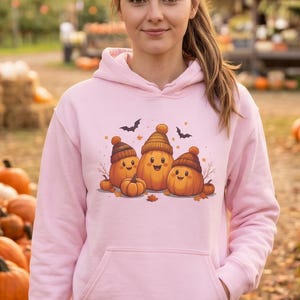 Autumn Pumpkin Hoodie, Cozy Fall Hoodie, Spooky Sweatshirt, Pumpkin Patch Outfit, Halloween Hoodie, Bat Shirt, Autumn Aesthetic Pullover