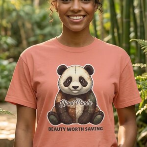 Giant Panda Beauty Worth Saving T-Shirt, Vintage Inspired Wildlife Conservation Tee, Comfort Colors 1717 Retro Animal Lover Gift