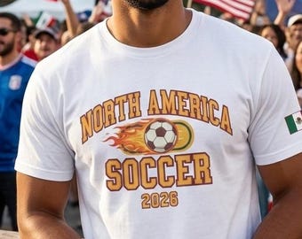 Nordamerikansk fotboll 2026 T-shirt | USA Kanada Mexiko VM-fantröja | Fotbollsmatchdagströja | Resekläder för värdstaden som present
