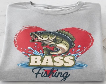 Bass Fishing Shirt, Largemouth Bass Graphic Tee, Fisherman Gift for Him, Outdoor Angler Dad Shirt, Fishing Lover Aesthetic Apparel