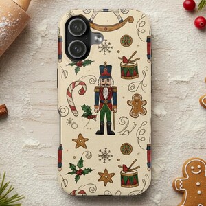Nutcracker iPhone Case, Vintage Christmas Pattern, Festive Holiday Ballet Cover, iPhone 17 16 15 14 13 12 Pro Max, Holiday Xmas Gift