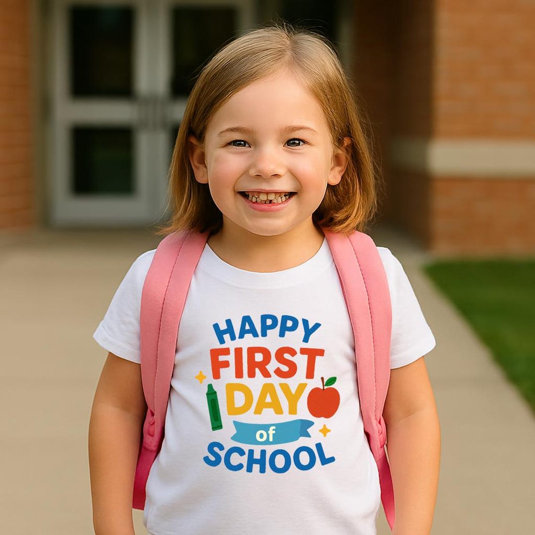 Cute Happy First Day of School T-shirt for Kids and Teachers, Back to ...