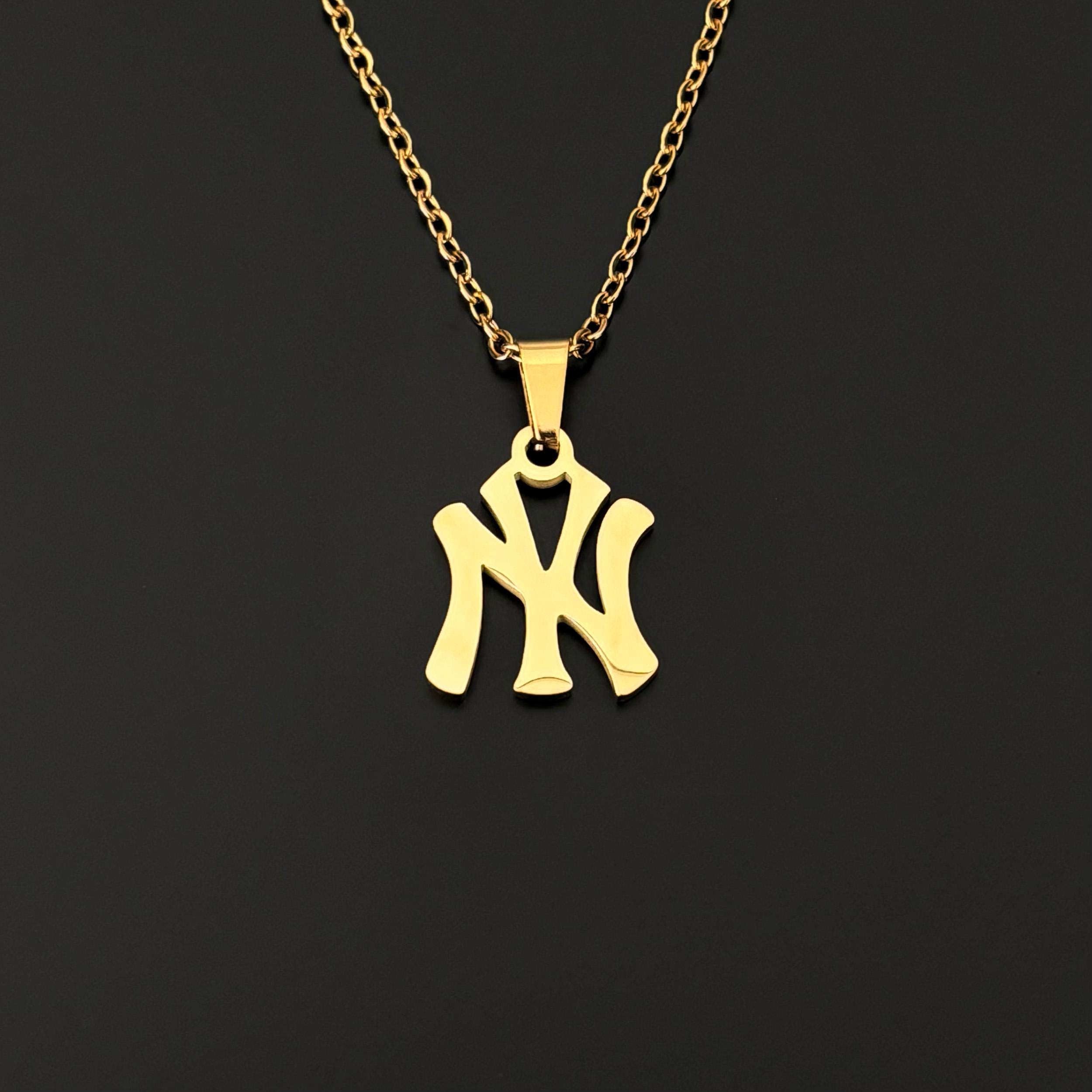 MLB NY ゴールドネックレス NEW MLB New York Yankees Gold Team Pendant Logo Necklace 20