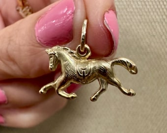 Vintage 10k Pferd Charm Anhänger - Nachlassstück