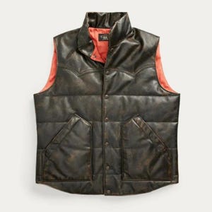 Ralph Lauren Leather Vest - Etsy
