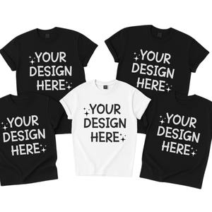 Comfort Colors 1717 Group Mockup, Black and White Tshirt Mockup, Group Shirt Mockup, Flat Lay Mockup, Group Mockup