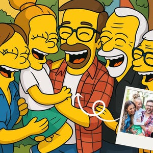 Custom Simpsons Style Portrait from Photo, Digital Portrait, Yellow Cartoon Character, Funny Digital Gift for Couples, Family, Friends, Pets