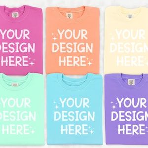 Comfort Colors 1717 Group Mockup, Trendy Mockup, Group Folded Shirt Mockup, Flat Lay Mockup, Group Mockup, Instant Download