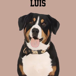 Retrato de mascota personalizado, retrato digital personalizado, retrato de mascota de dibujos animados imprimible, ilustración digital a partir de una foto, retrato de mascota a partir de una foto