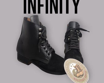 Handcrafted German Style Low boot. Military Styles Combat Tactical boot For Men's Iron Heel and Hobnail