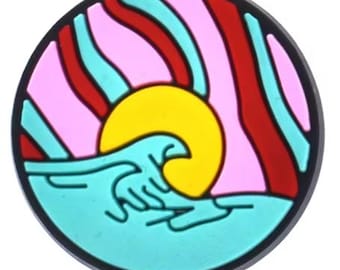 Sun & Wave Croc Charm – Beach Vibes Ocean Shoe Accessory for Summer and Surf Lovers